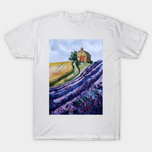 Watercolours Field of Lavenders T-Shirt